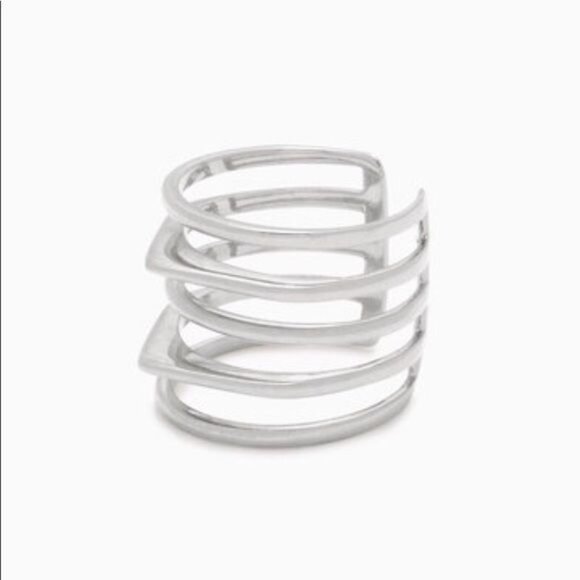 Stella & Dot Maylee Silver Tone Ring Stacked Look - M/L (7-8) - Picture 2 of 5